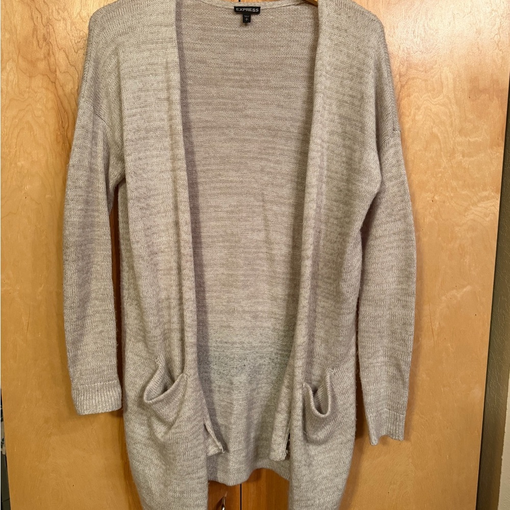 Express Heather tan Open-Front Cardigan